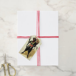 Wicked Krampus Scary Demon Julafton jul Presentetikett