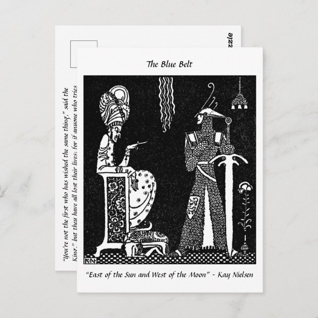 Wicked Kung och Modiga Knight-sagolen teckning Vykort (Fram/baksida)