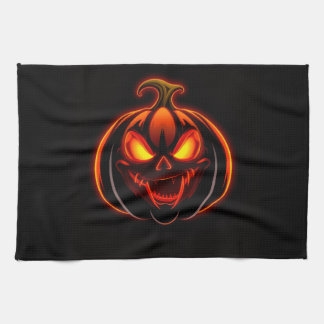 Wicked Neon Pumpkin Halloween Kitchen Towel Kökshandduk