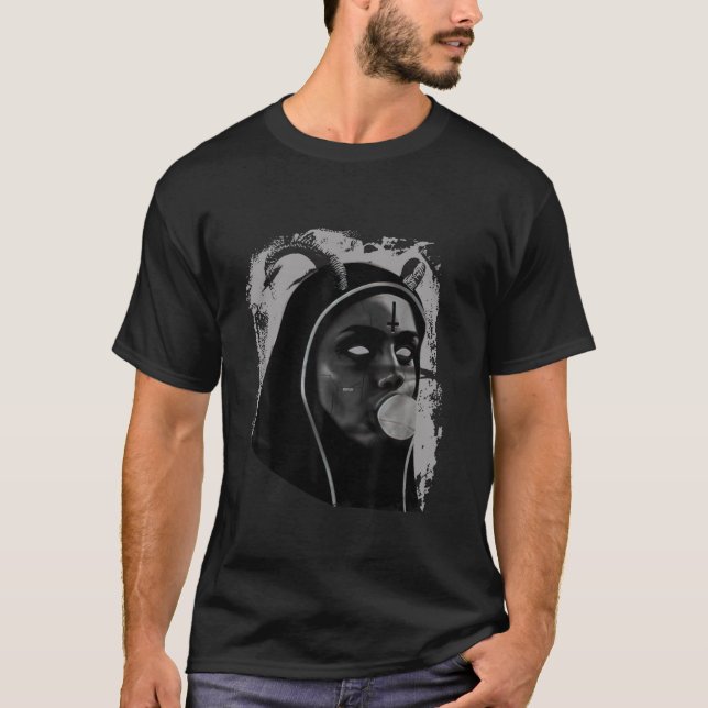 Wicked Occult Satanic Nun Gothic Tattoo Lilith Wit T Shirt (Framsida)