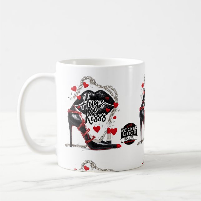 Wicked Polka Radio Hugs and Kisses Mug Kaffemugg (Vänster)