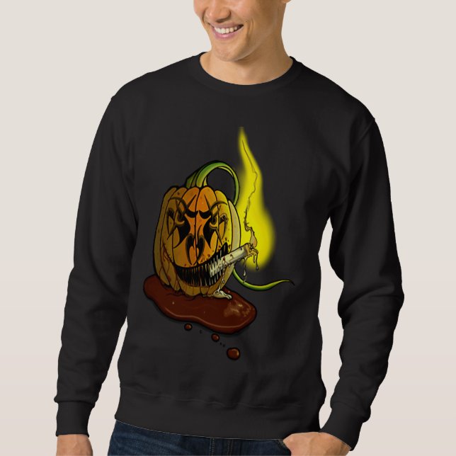 Wicked Pumpkin Lång Ärmad Tröja (Framsida)