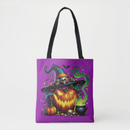 Wicked Pumpkin Witch Cauldron Tygkasse