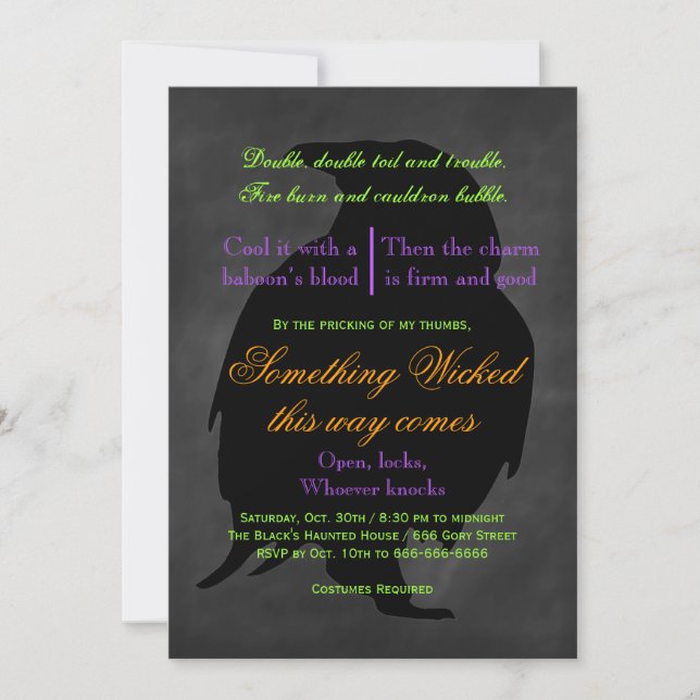 Wicked Raven Halloween-inbjudan Inbjudningar (Framsida)