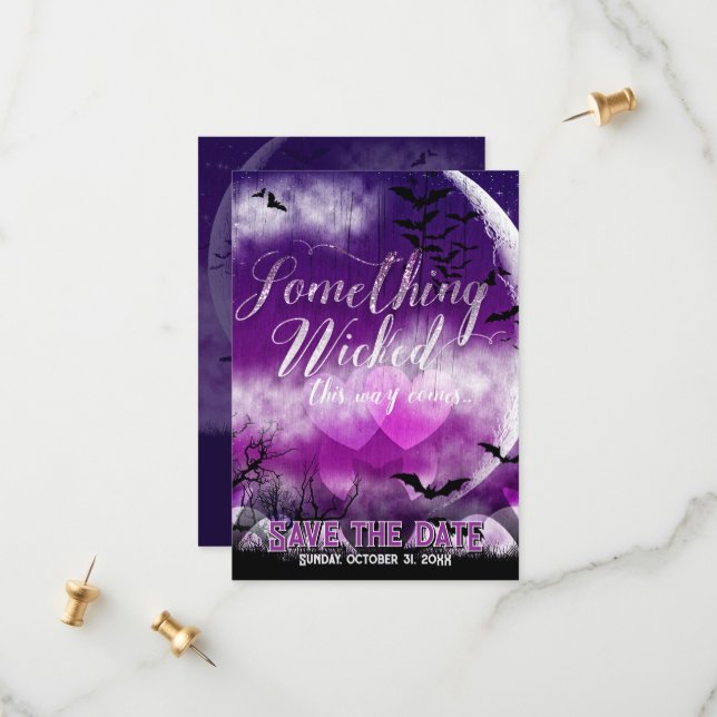 Wicked Roligt Halloween Kärlek Måne Spara datum Spara Datumet (Fram/Back In Situ)