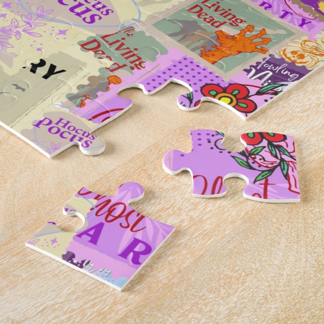 Wicked Seamless Halloween Frimärke-samlingar Pussel (Sidan)