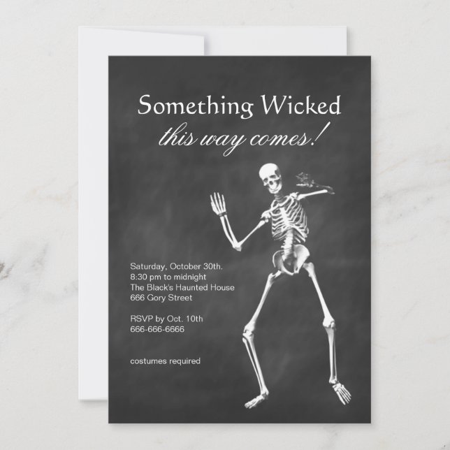 Wicked Skeleton Halloween-inbjudan Inbjudningar (Framsida)