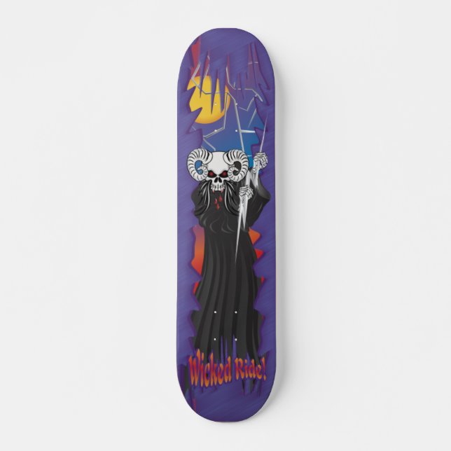 Wicked Skull Old School Skateboard Bräda 18 Cm (Framsida)