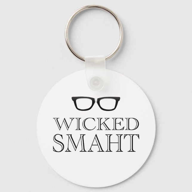 Wicked Smaht(Smart) Boston-tal Humor Nyckelring (Framsida)