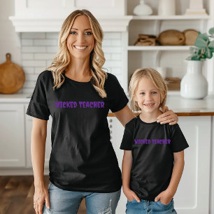 Wicked Teacher lila typography T Shirt