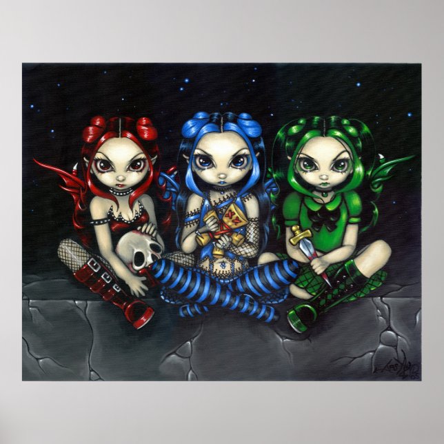 Wicked, Tricksy och False gothic Fairy Art Print Poster (Framsidan)