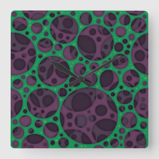 Wicked Trippy Abstrakt Slime Hål Design Mönster Fyrkantig Klocka