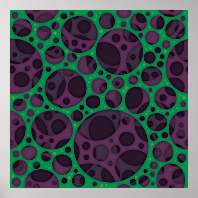 Wicked Trippy Abstrakt Slime Hål Design Mönster Poster (Framsidan)