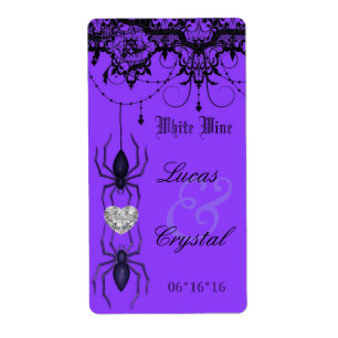 Wicked Victorian Spider Lila Bröllop Vin Fraktsedel