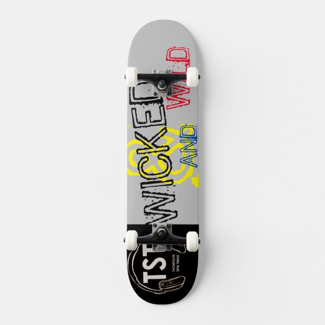 WICKED&VILD/TST/JMT SKATEBOARD/IPIX MINI SKATEBOARD BRÄDA 18,5 CM (Framsida)