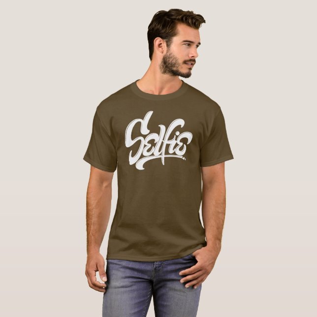 Wicked White Skateboard Graffiti Selfie Street Art T Shirt (Hel framsida)