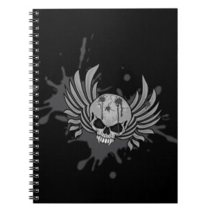 Wicked Winged Skull Anteckningsbok Med Spiral