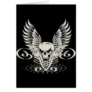 Wicked Winged Skull Hälsningskort