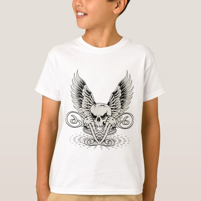 Wicked Winged Skull T-shirt (Framsida)