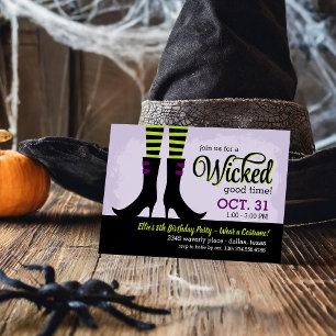 Wicked Witch Barns födelsedag Costume Party Inbjudningar