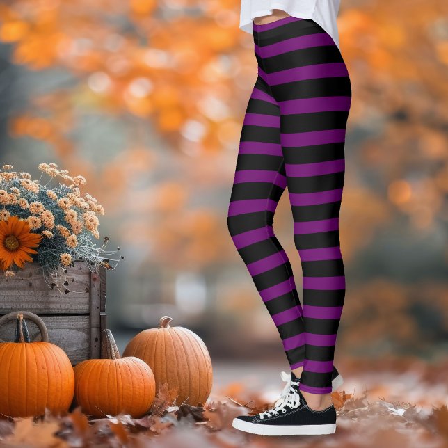 Wicked Witch Black and Lila Stripe Leggings (Skapare uppladdad)