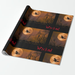 Wicked Witch Black Orange Spooky Halloween Presentpapper
