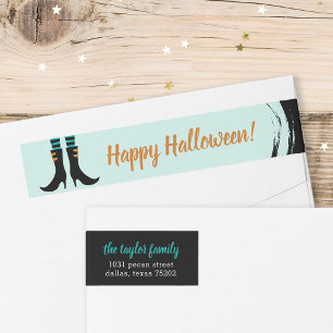 Wicked Witch Boots Halloween-Adressetiketter Etikettband