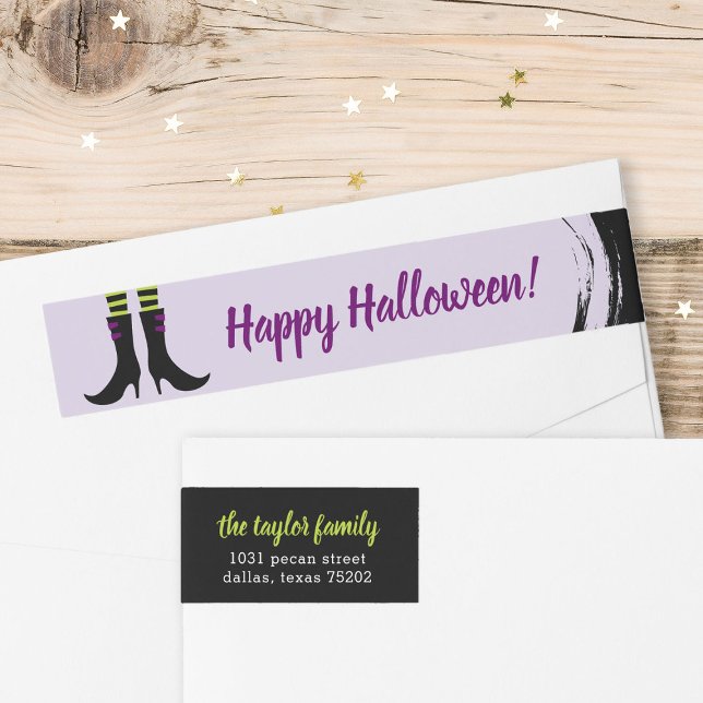 Wicked Witch Boots Halloween-Adressetiketter Etikettband (Skapare uppladdad)