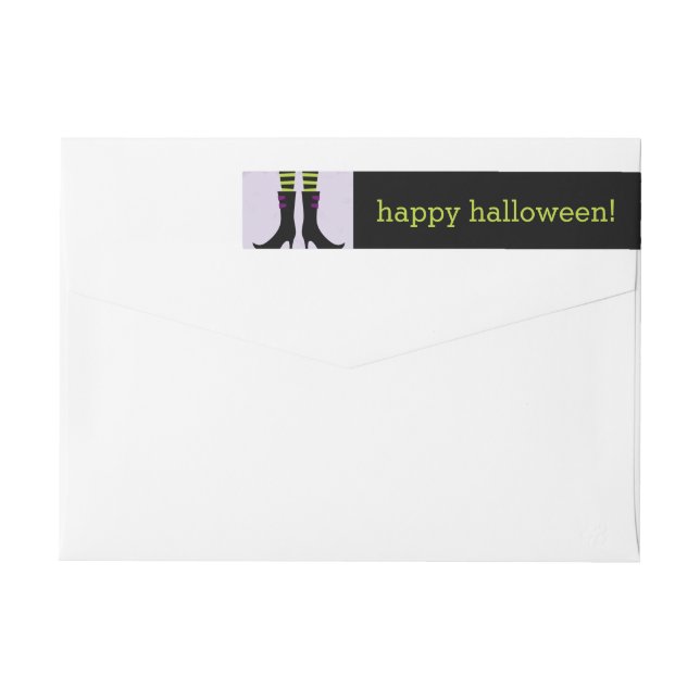 Wicked Witch Boots Halloween-Adressetiketter Etikettband (Baksidan)