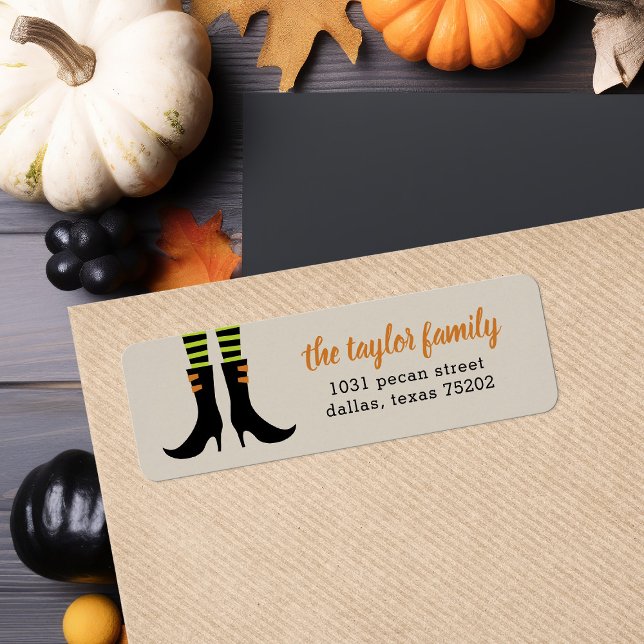 Wicked Witch Boots Halloween-Adressetiketter Returadress Etikett (Skapare uppladdad)