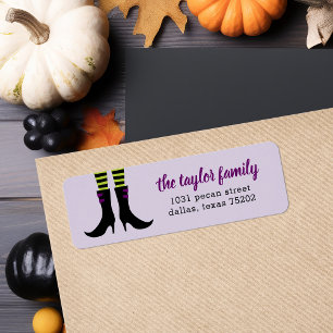 Wicked Witch Boots Halloween-Adressetiketter Returadress Etikett