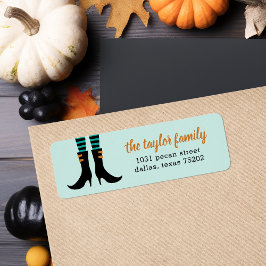 Wicked Witch Boots Halloween-Adressetiketter Returadress Etikett