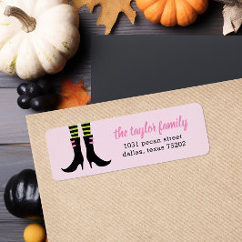 Wicked Witch Boots Halloween-Adressetiketter Returadress Etikett