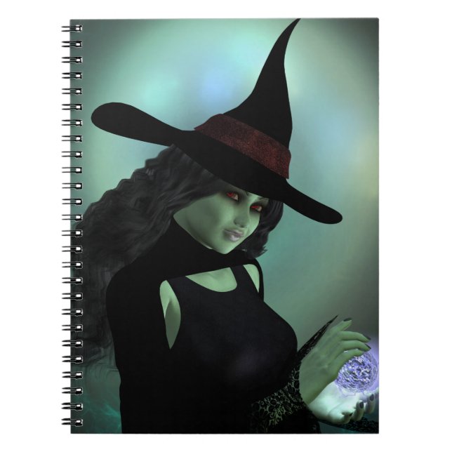 Wicked Witch Casting a Spell Anteckningsbok (Framsidan)