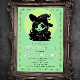 Wicked Witch Costume Party Inbjudningar
