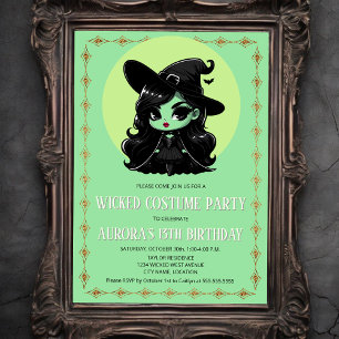 Wicked Witch Costume Party Inbjudningar
