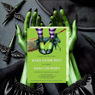 Wicked Witch Costume Party Inbjudningar