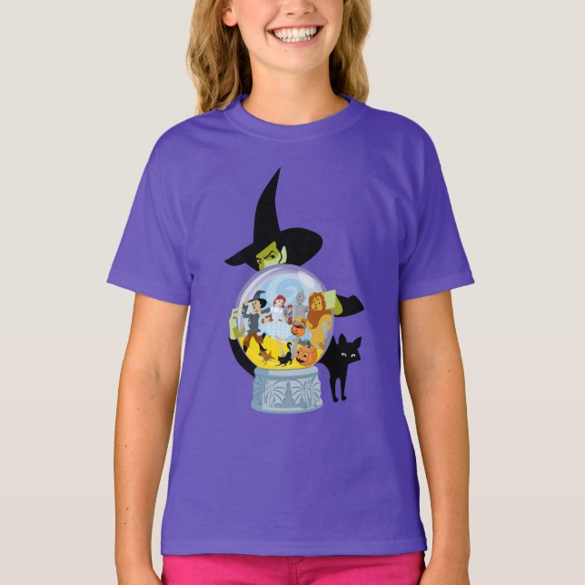 Wicked Witch Crystal Boll Halloween T Shirt (Framsida)