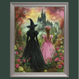 Wicked Witch & Dorothy Digital Art - Oz-guide Poster