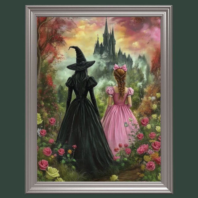 Wicked Witch & Dorothy Digital Art - Oz-guide Poster (Wizard of Oz Inspired Wall Art)