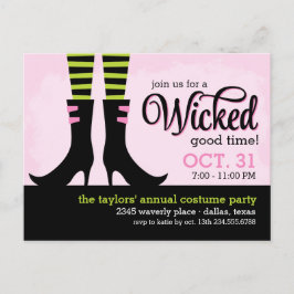 Wicked Witch Halloween Costume Party-inbjudan Inbjudan Vykort