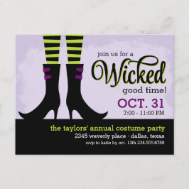 Wicked Witch Halloween Costume Party-inbjudan Inbjudan Vykort