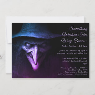 Wicked Witch Halloween Costume Party-inbjudan Inbjudningar