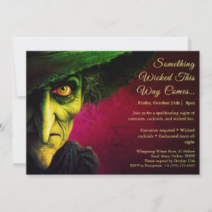 Wicked Witch Halloween Costume Party-inbjudan Inbjudningar