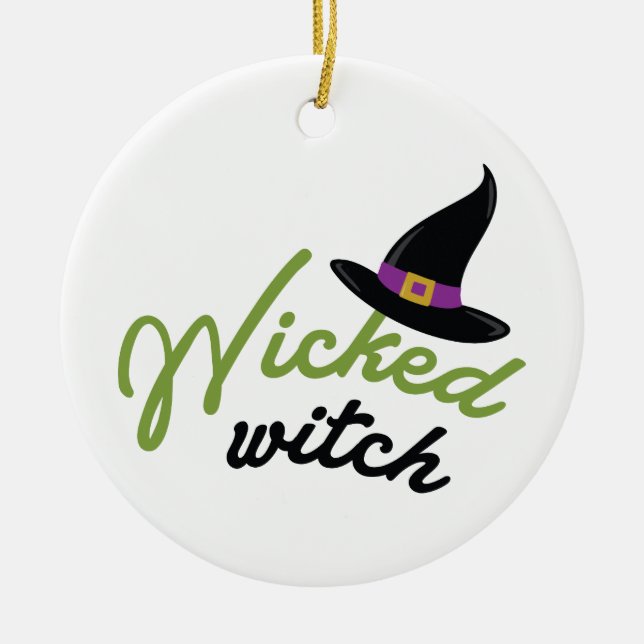 Wicked Witch Hat Julgransprydnad Keramik (Framsidan)