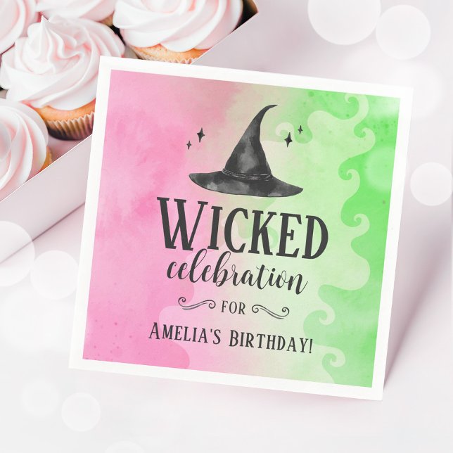 Wicked Witch Pink and Green Paper Napkin Pappersservett (Wicked Witch Party Napkins)