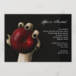 Wicked Witch Red Apple Halloween fest Inbjudningar