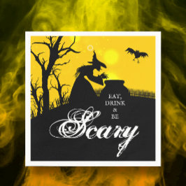 Wicked Witch Silhouette Halloween Pappersservett