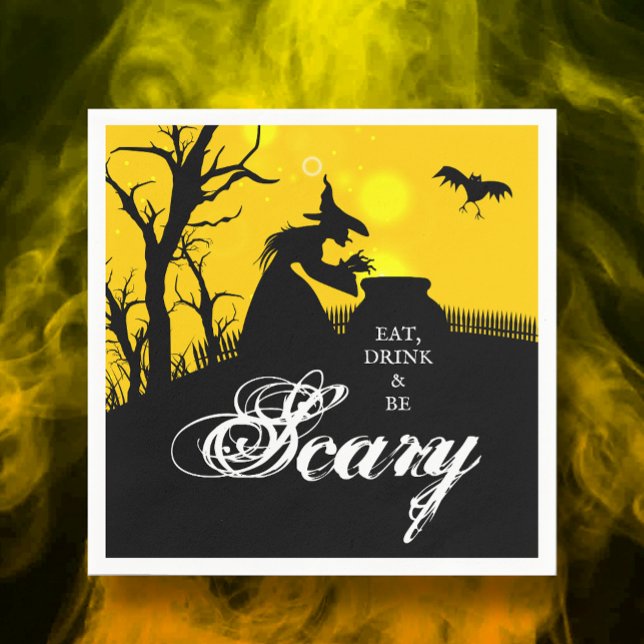 Wicked Witch Silhouette Halloween Pappersservett (Skapare uppladdad)