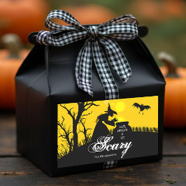 Wicked Witch Silhouette Halloween Rektangulärt Klistermärke